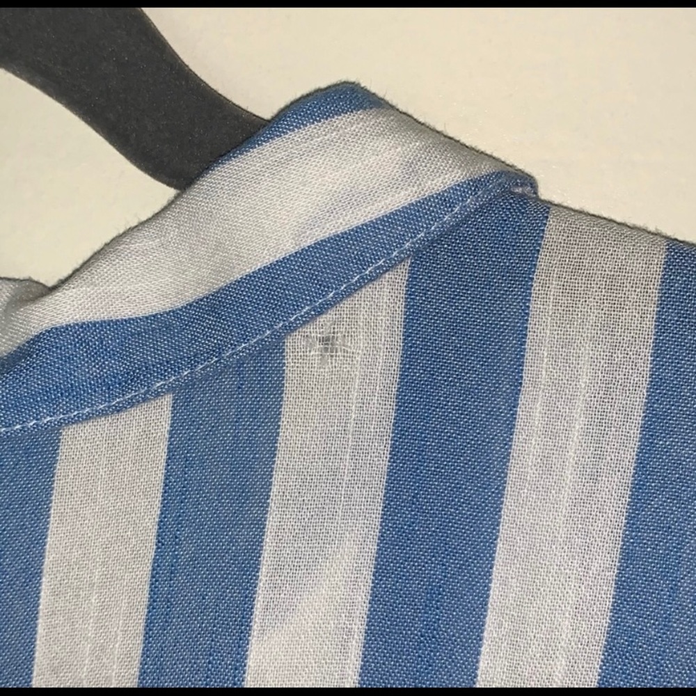 OLD NAVY Striped Cap Sleeve Button Down Shirt Large - Picture 12 of 13